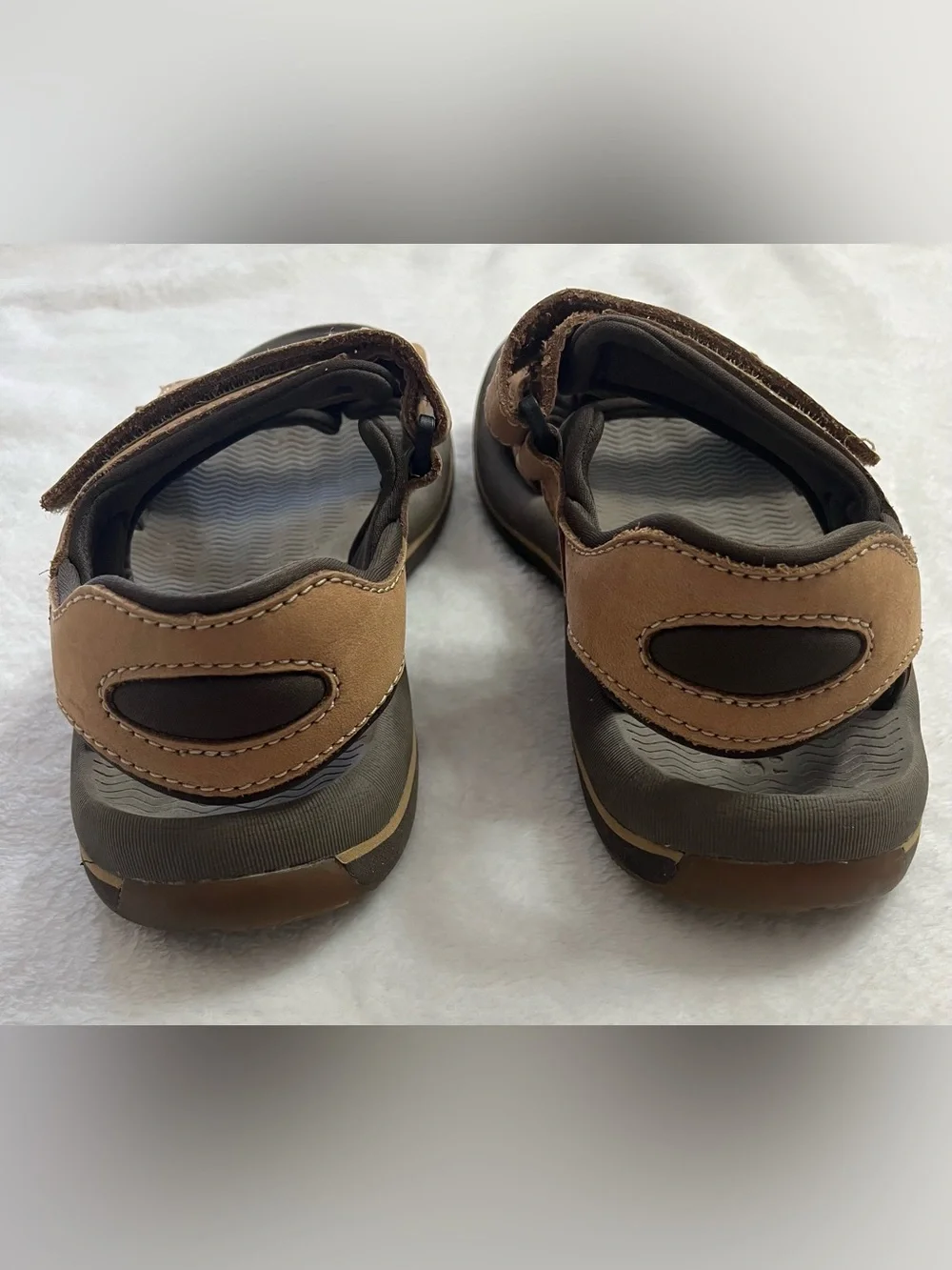 Sperry Men's Sz 7 Brown Leather Adjustable Strap Sandals